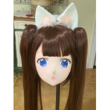 (AL13) Customize Character Female/Girl Resin Half/ Full Head With Lock Cosplay Japanese Anime Game Role Kigurumi Mask